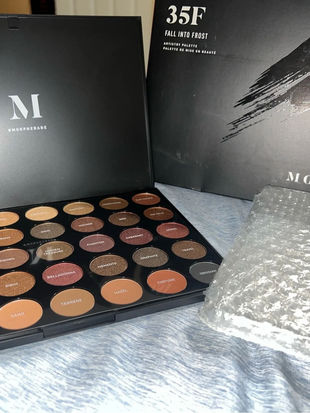 Morphe 35F Fall Into Frost Eyeshadow Palette — Browns, Coppers & Golds